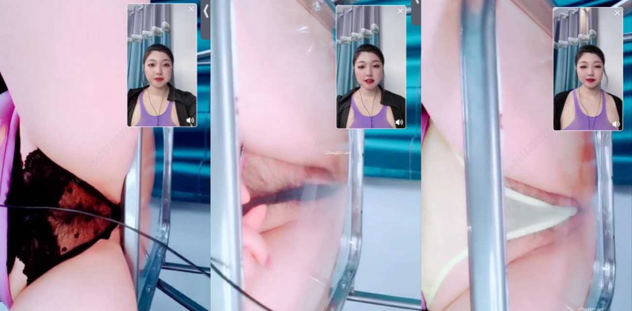 抖音网红 甜宝儿 土豪双视角有声音！一边在平台直播一边私下会议露骚穴 骚出一个高度 太会玩了！