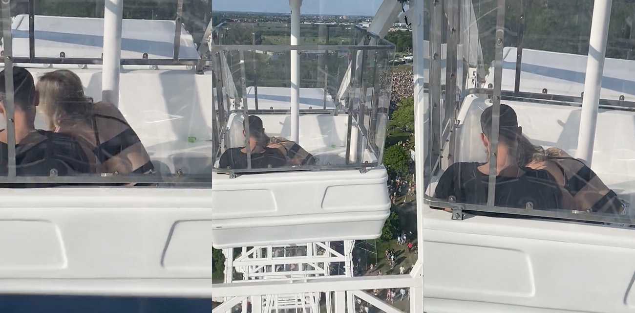 英国知名的奶油田电音派对 男女电音节坐摩天轮高空「口爱」忘情吞吐透明车厢一清二楚！