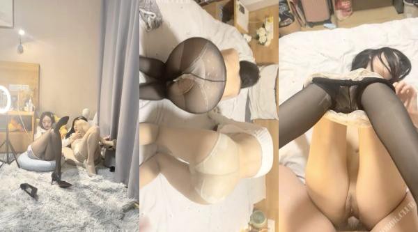 黑白丝姐妹花堪称黑白无常,人年轻腿修长逼逼超粉嫩,一起玩双飞索命无痕呐 - 无套内射视频